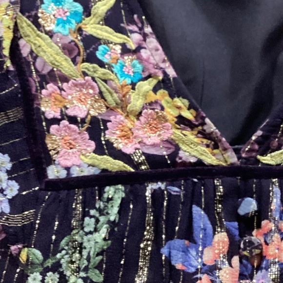 Vineet Bahl Anthropologie Floral Embroidered Boho Blouse Bell Sleeves Size S - Picture 7 of 13